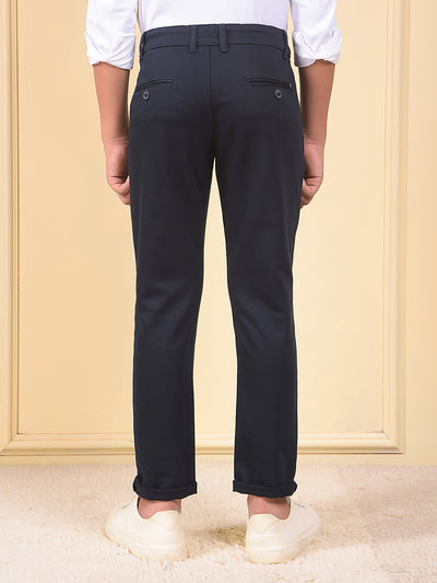 Navy Blue Printed Trousers