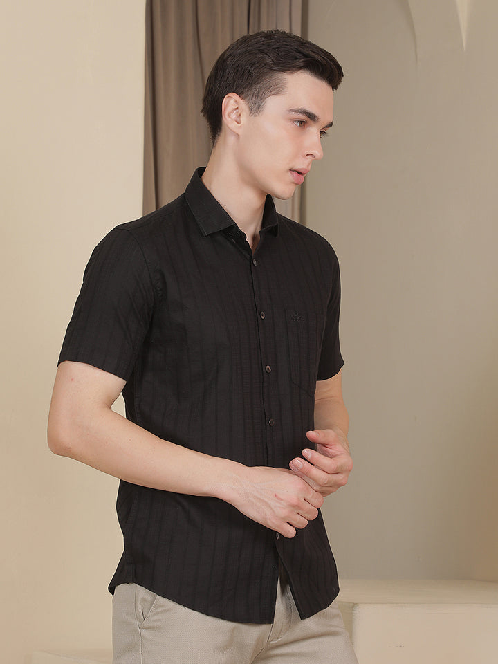 Black Vertical Stripes Shirt