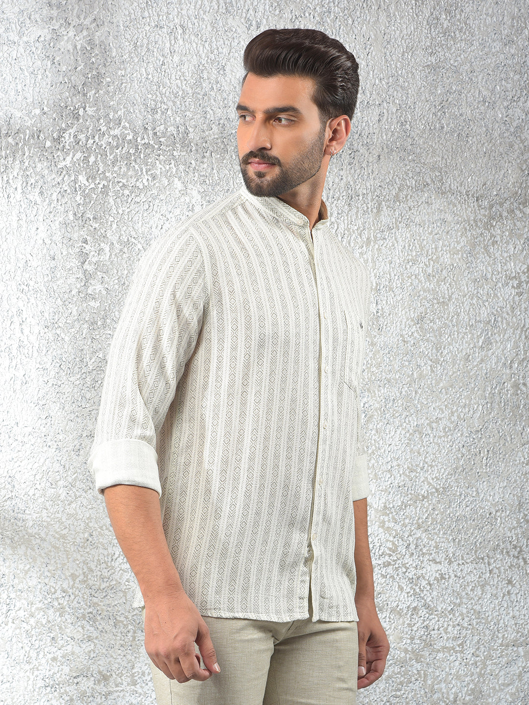 Urban Straight White Printed Shirt