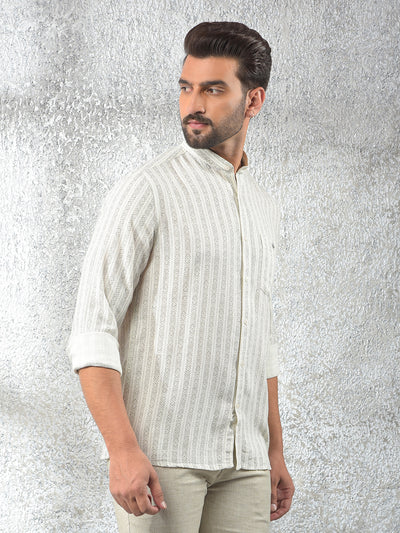 Urban Straight White Printed Shirt