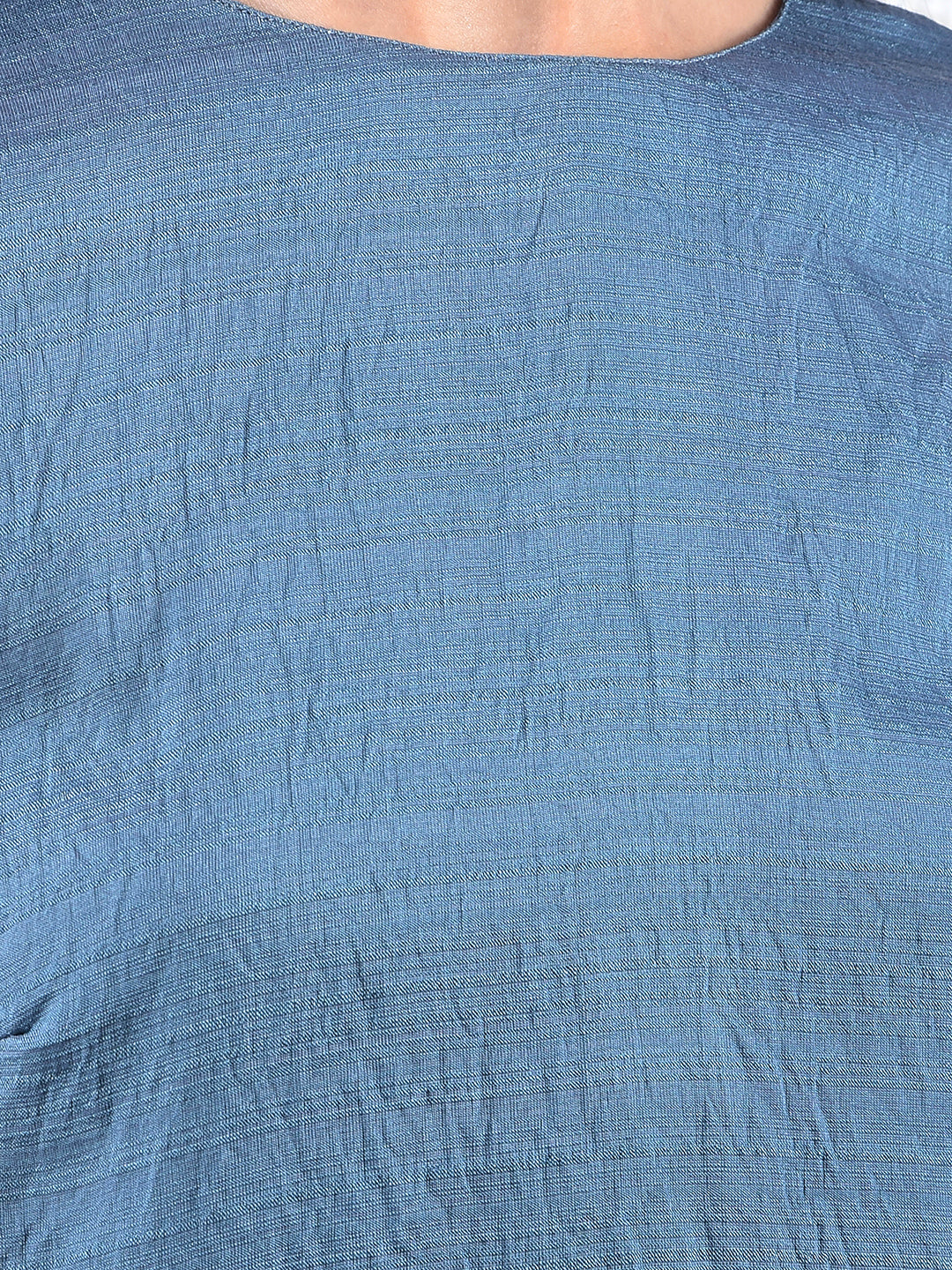 Blue Floral Print Top