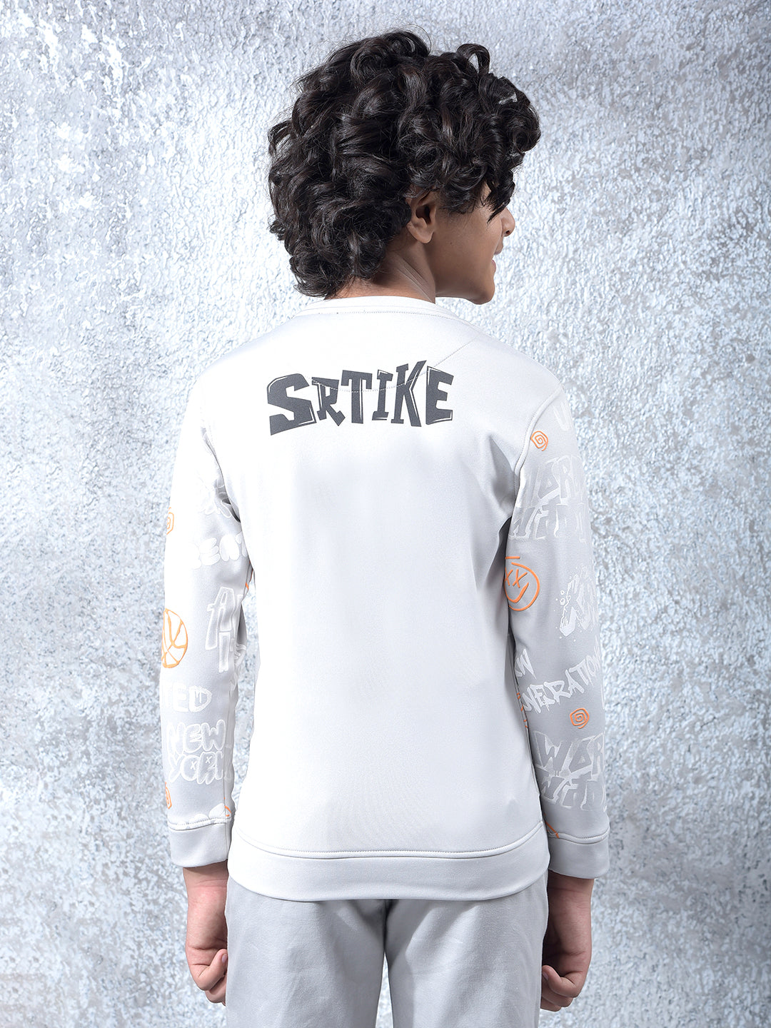 Grey Typographic Print Sweatshirt