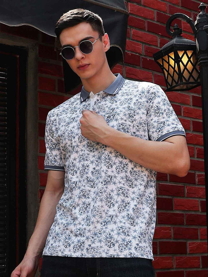 Blue Floral Print T-Shirt