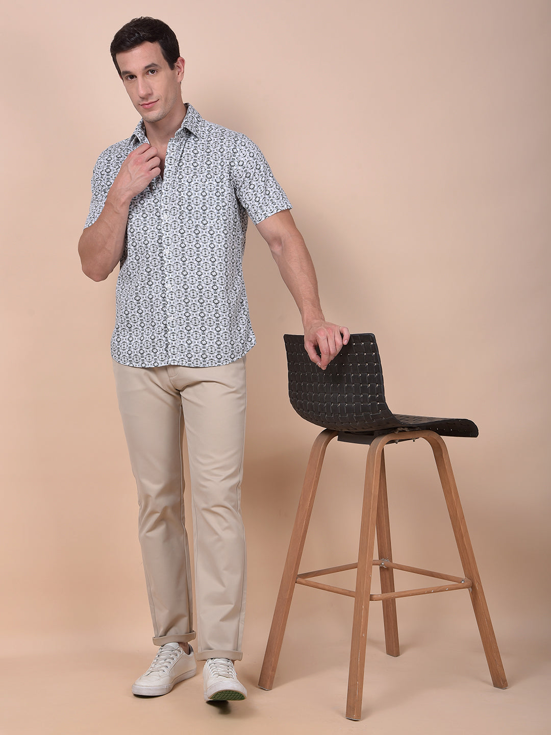Streamlined Grey Printed Shirt