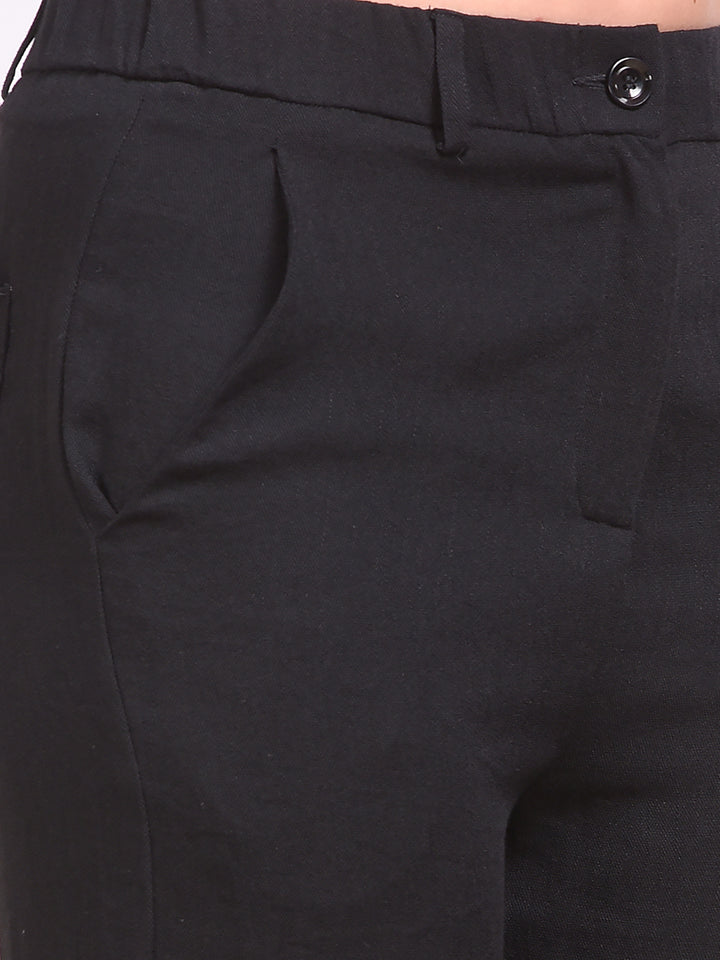 Sleek Line Smart Fit Black Trousers