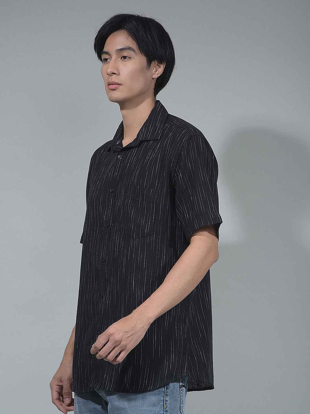 Black Vertical Striped Shirt