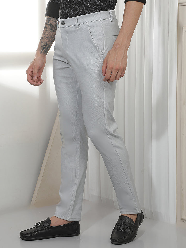 Comfortable Grey Knitted Casual Trousers