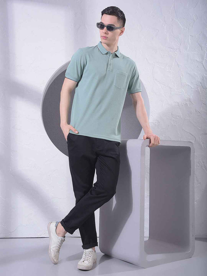 Green Polo Neck T-Shirt