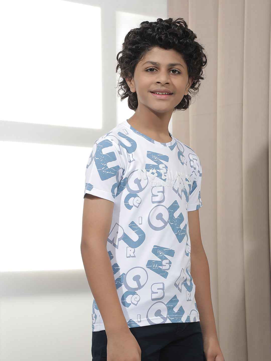 Blue Typographic T-Shirt