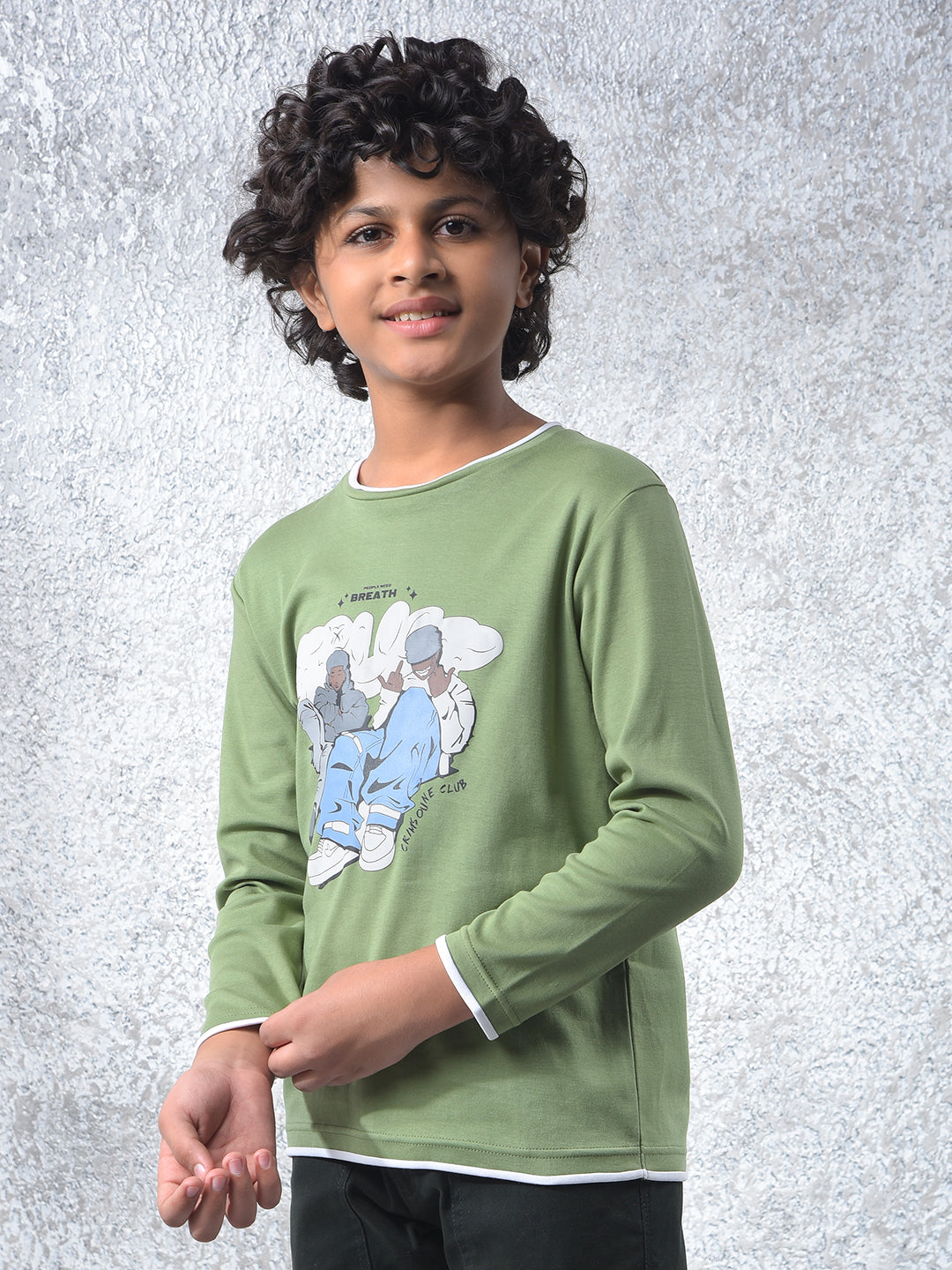 Green Graphic Print 100% Cotton T-Shirt