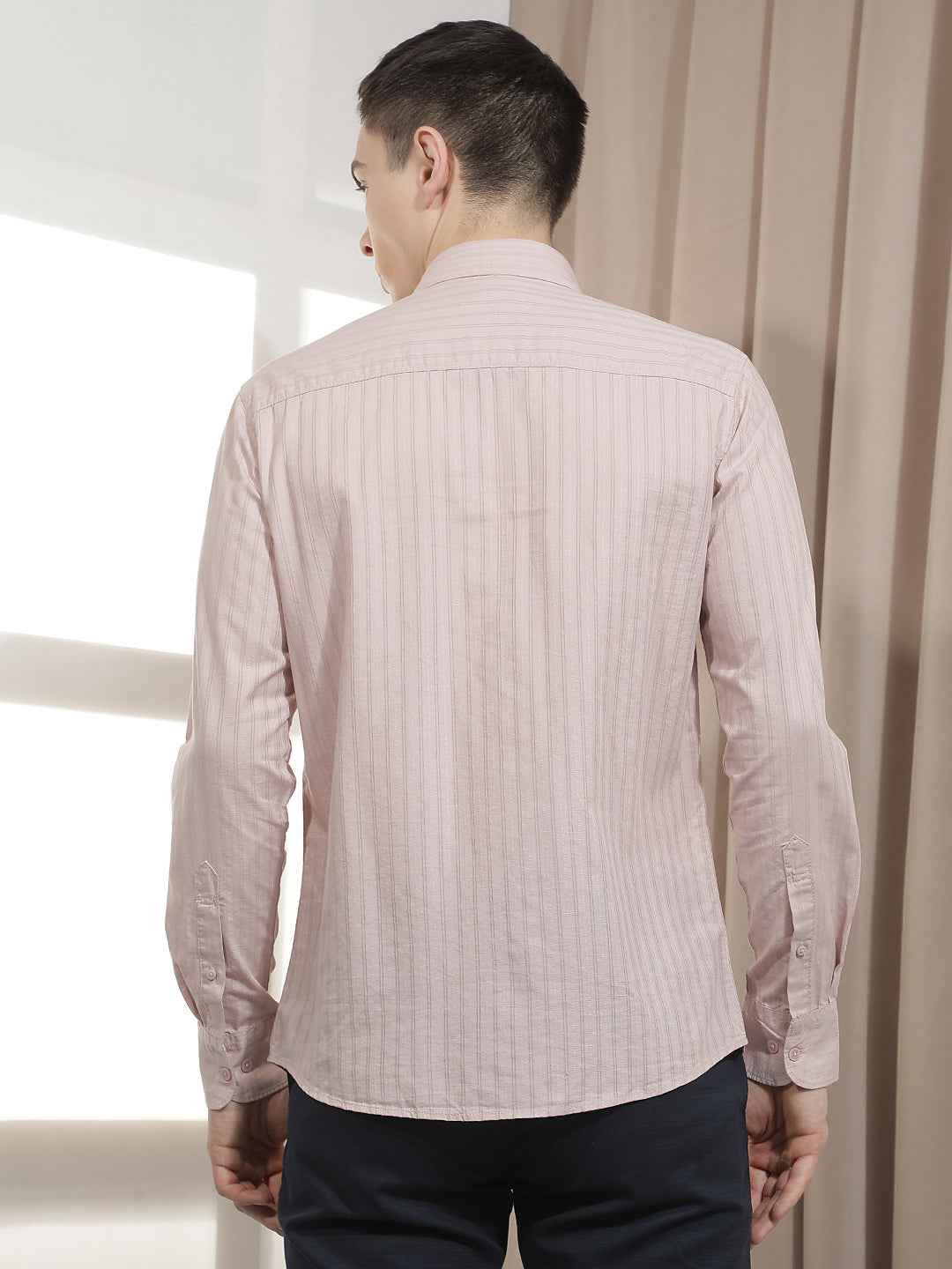 Pink Vertical Stripes Shirt