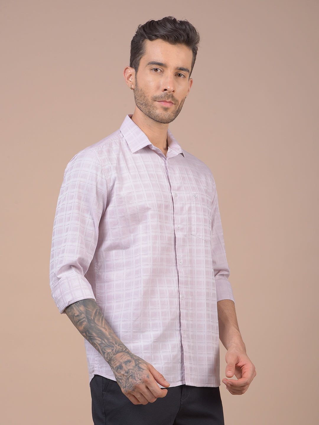 Pink Checked 100% Cotton Shirt