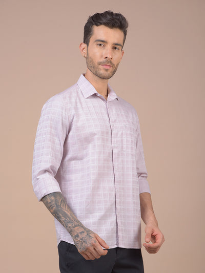 Pink Checked 100% Cotton Shirt