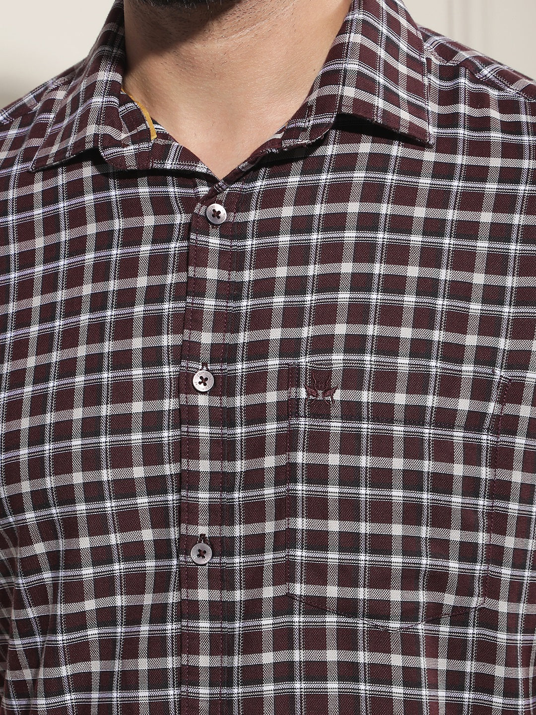 Minimalist Violet Purple Checked Shirt