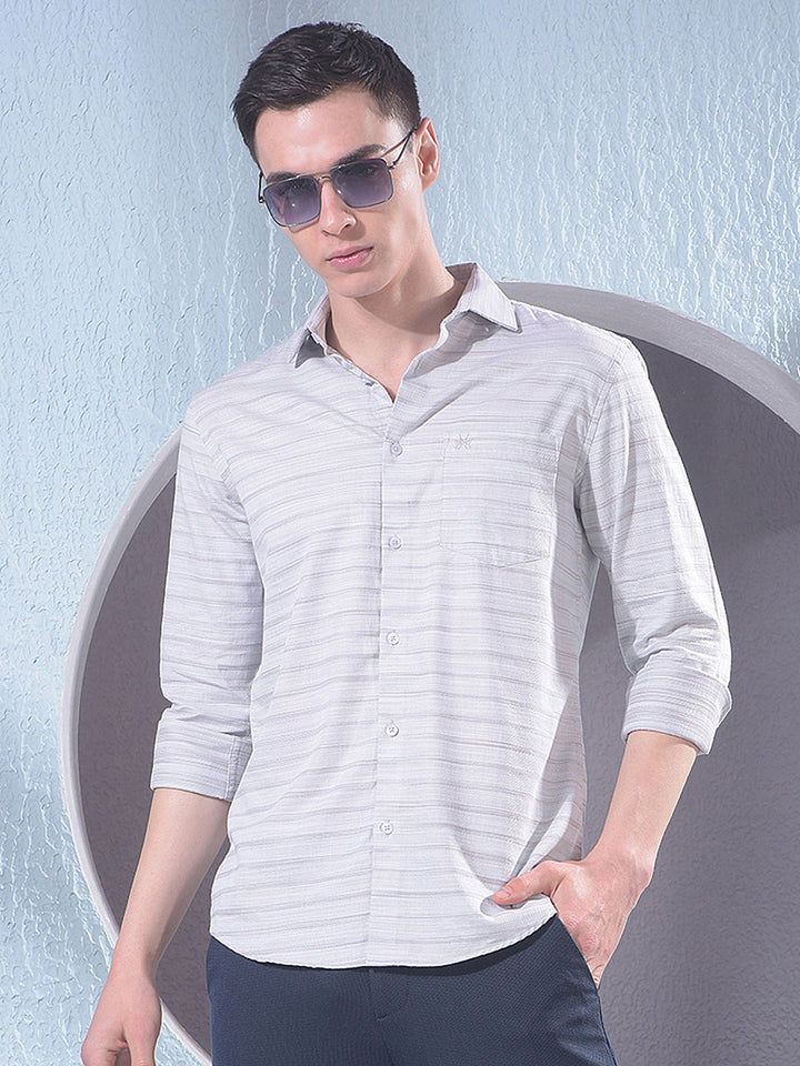 Grey Horizontal Stripes Shirt