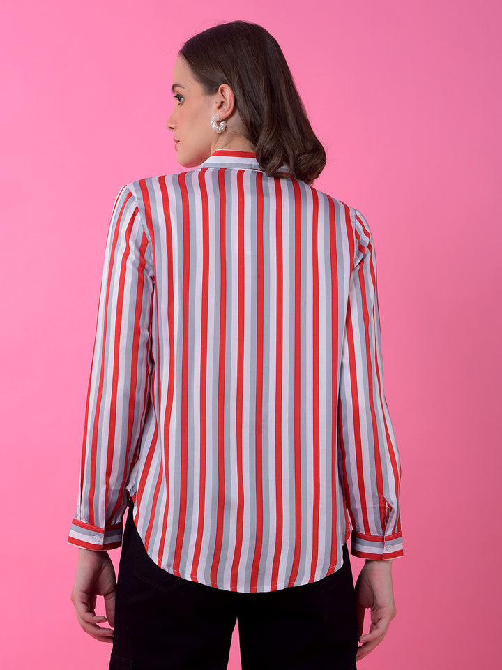 Red Vertical Stripes 100% Modal Shirt