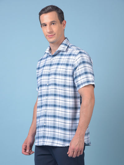 Blue Checked 100% Cotton Shirt