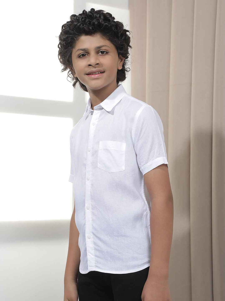 Pure White Linen Casual Shirt