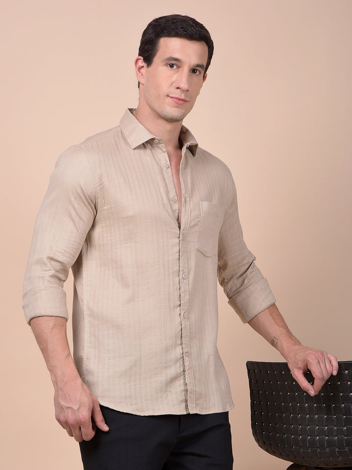 Modern Edgey Beige Shirt