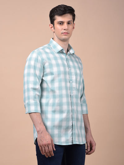 Green Checked 100% Cotton Shirt