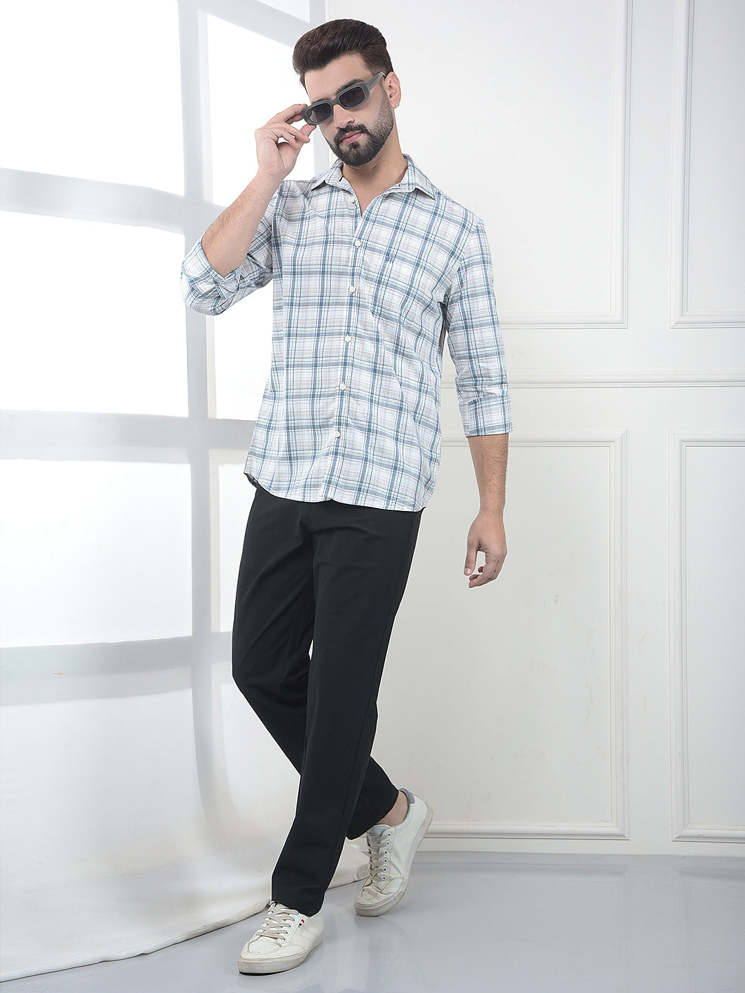 Warm Grey Checked Shirt
