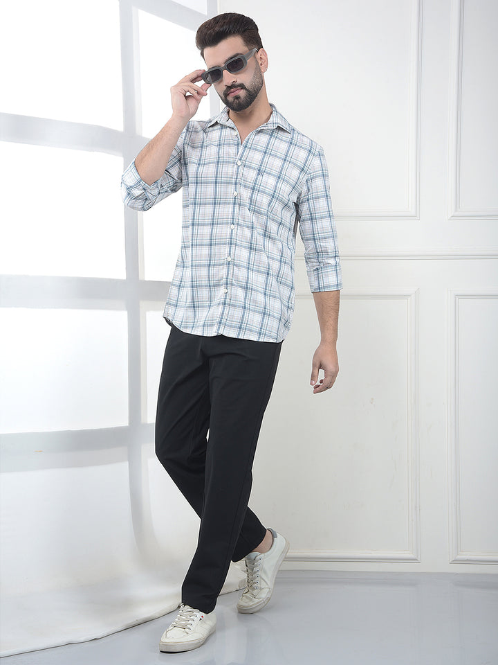 Warm Grey Checked Shirt
