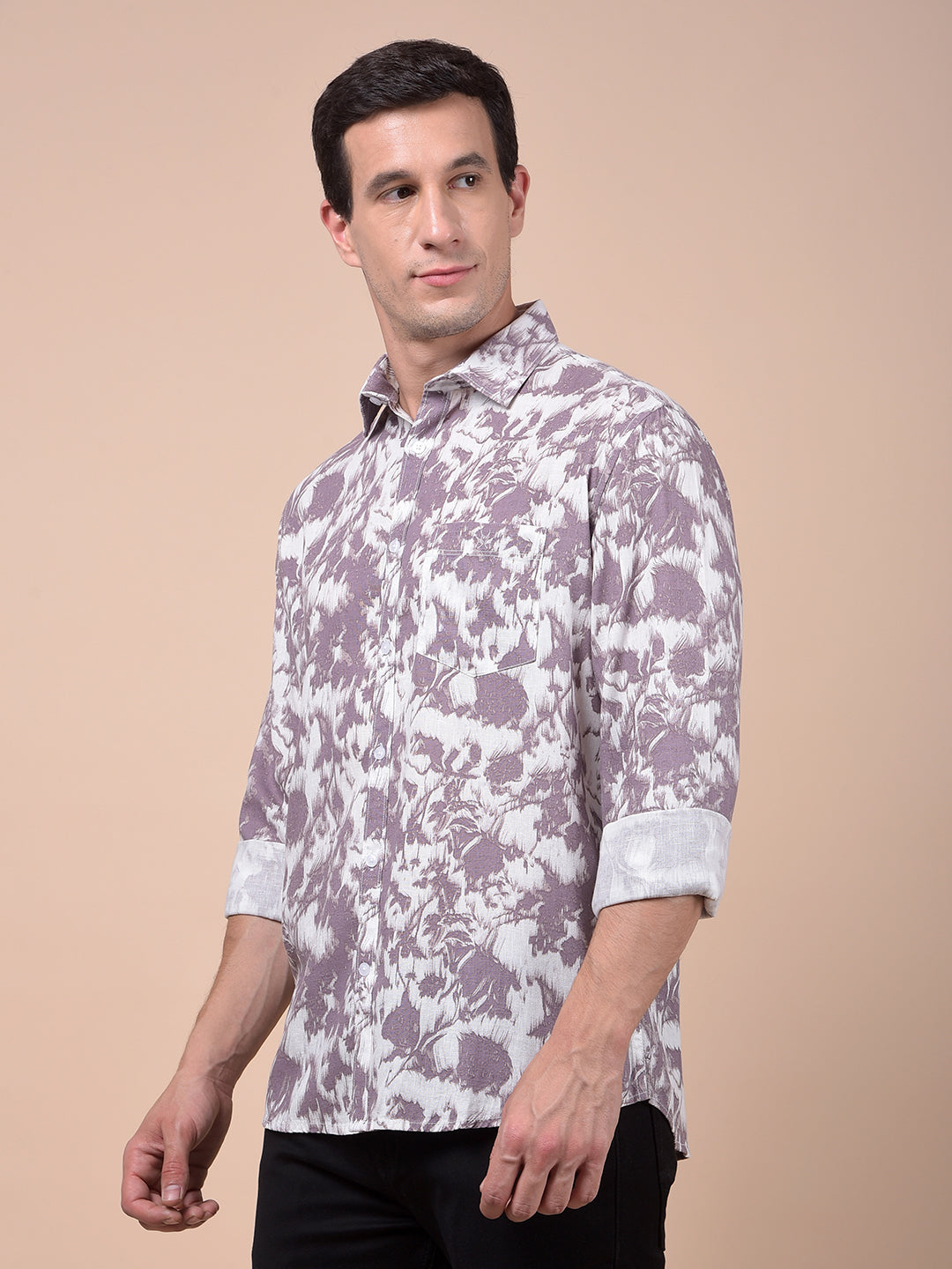 Purple Floral Print Shirt