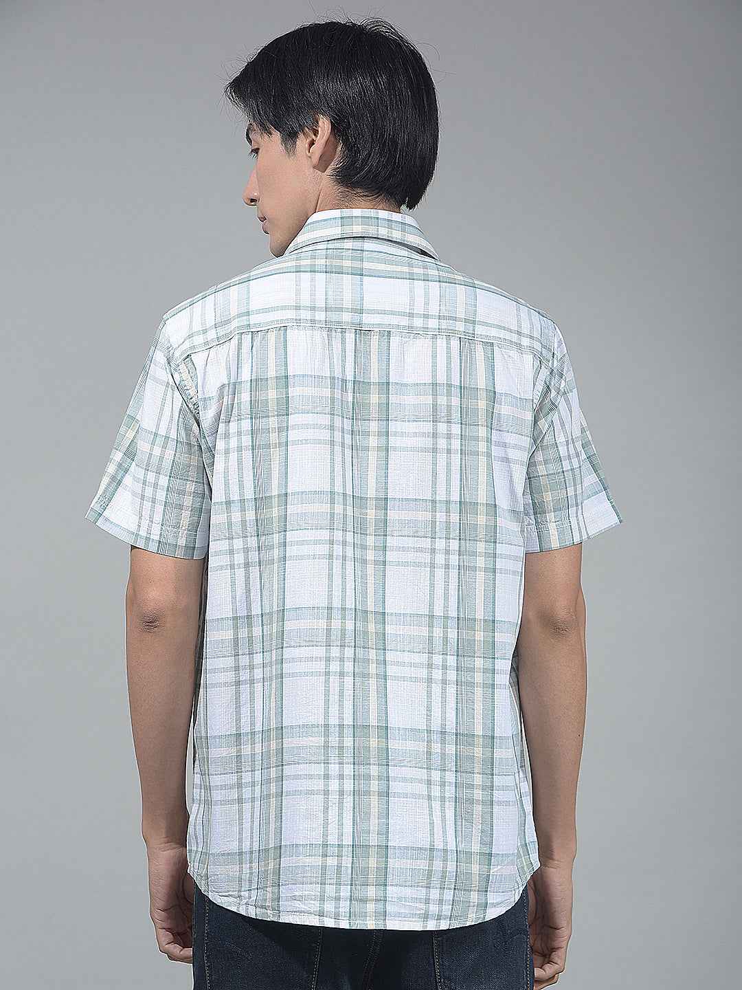 Green Checked 100% Cotton Shirt