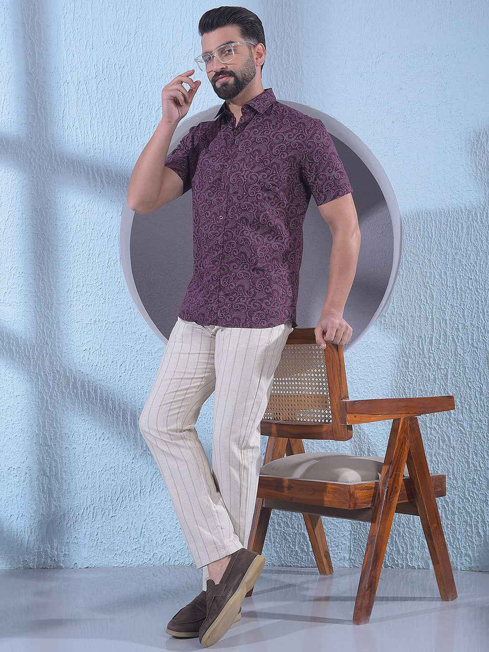 Maroon Printed Shirt