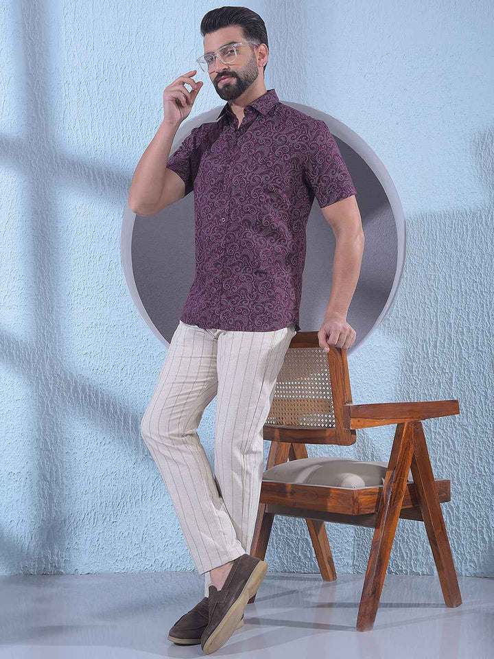 Maroon Printed Shirt