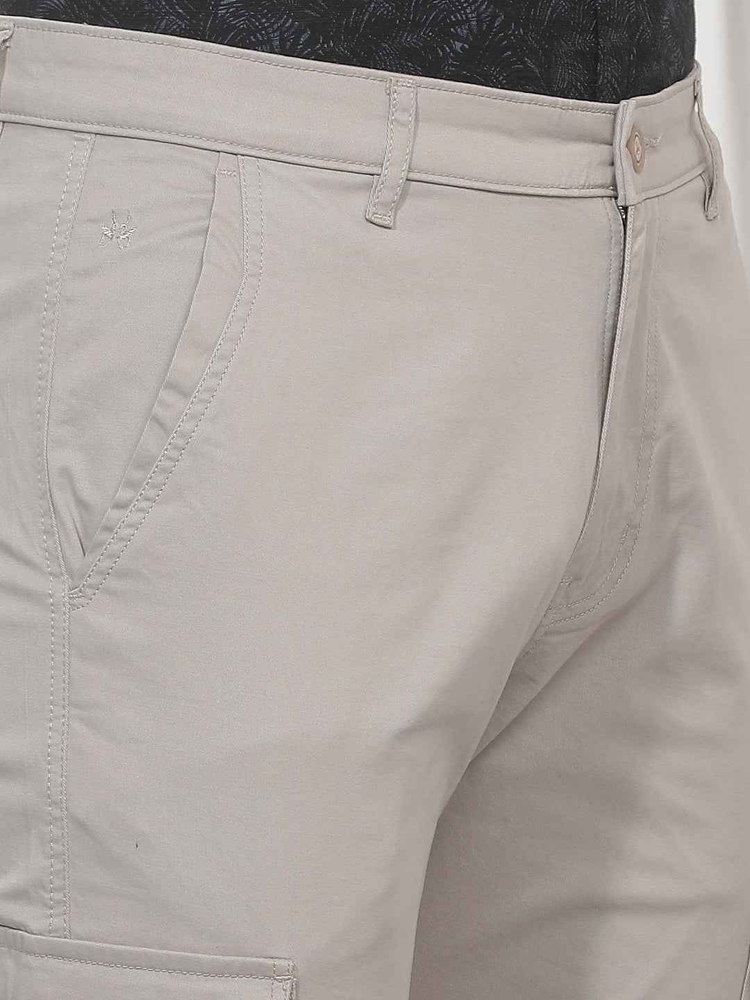 Comfortable Cream Casual Cargo Trousers