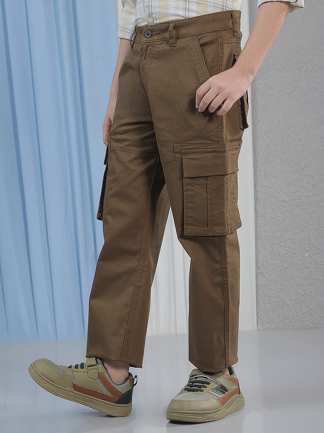 Structured Tan Khaki Cargo Trousers