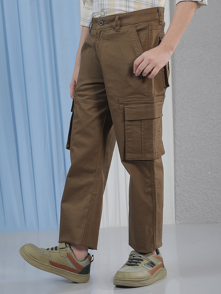 Structured Tan Khaki Cargo Trousers