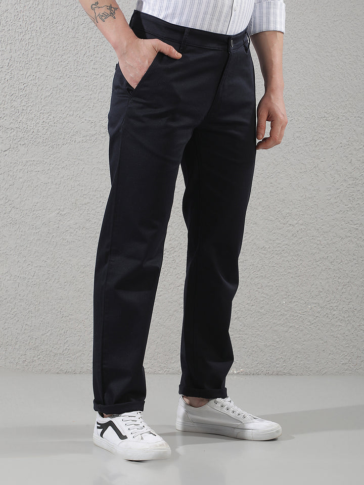 Navy Blue Straight Trousers