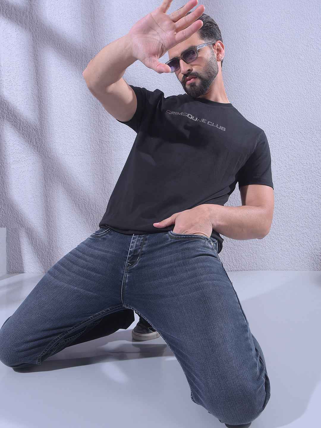 Black Typographic Print T-Shirt