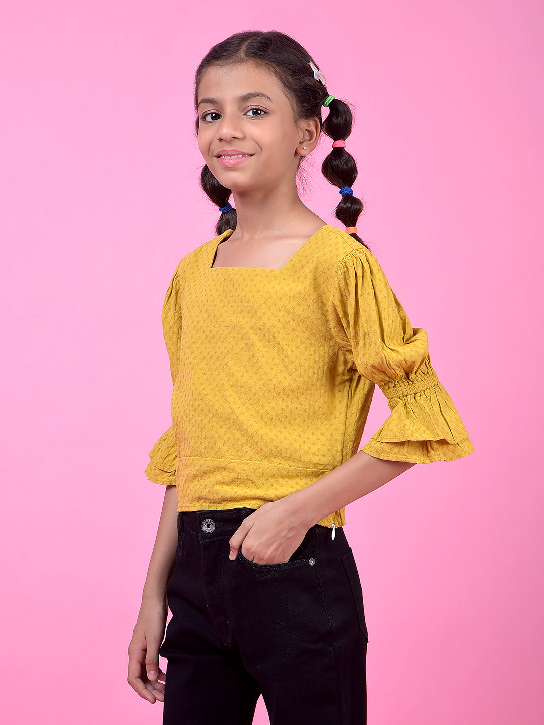 Mustard Square Neck Top