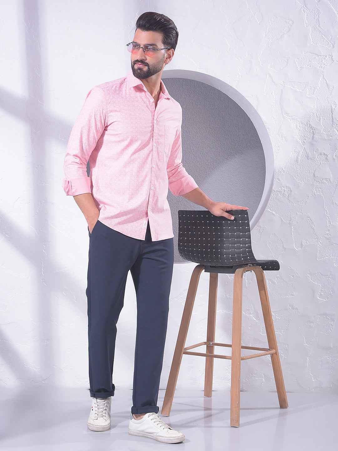 Peach Graphic Print Shirt