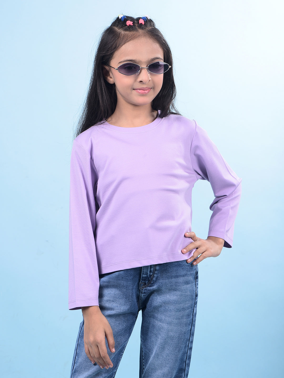 Blue T-Shirt-Girls T-Shirts-Crimsoune Club