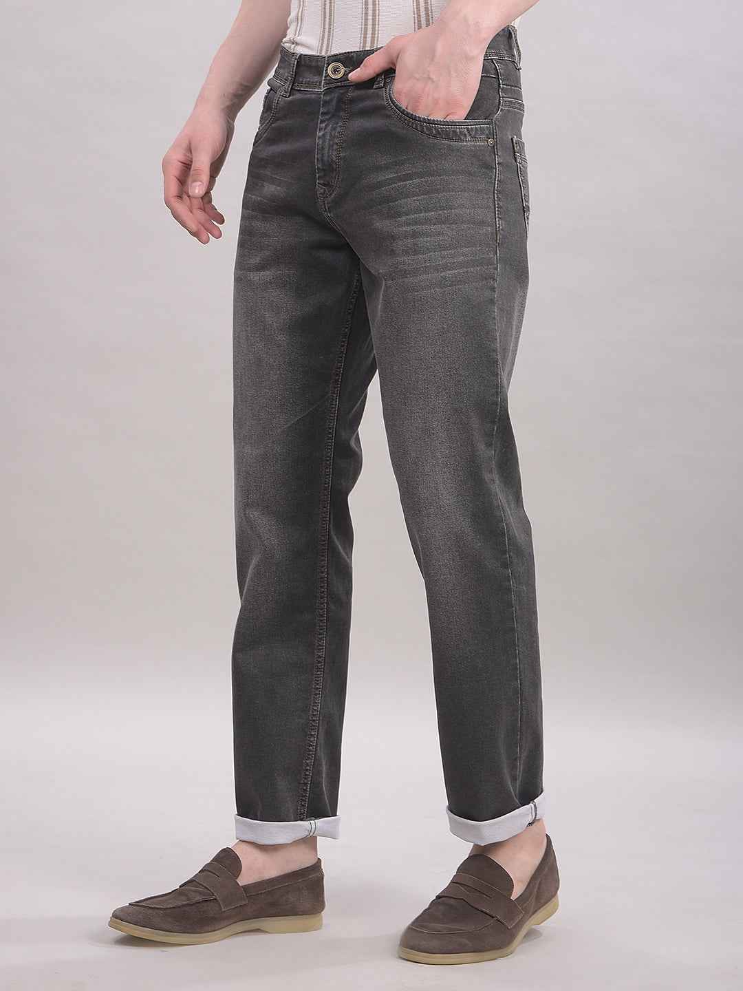 RiseMocha Brown Straight Jeans