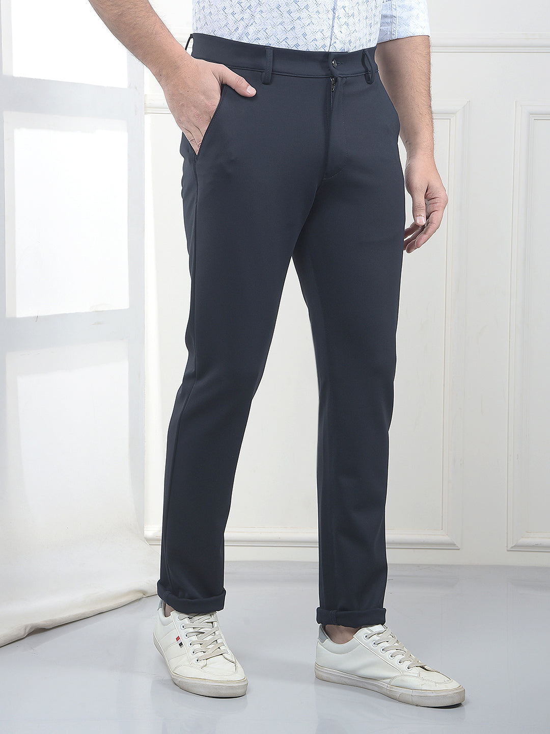 Navy Blue Knitted Trousers