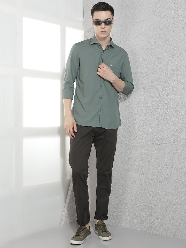 Dapper Sage Green Modal Shirt