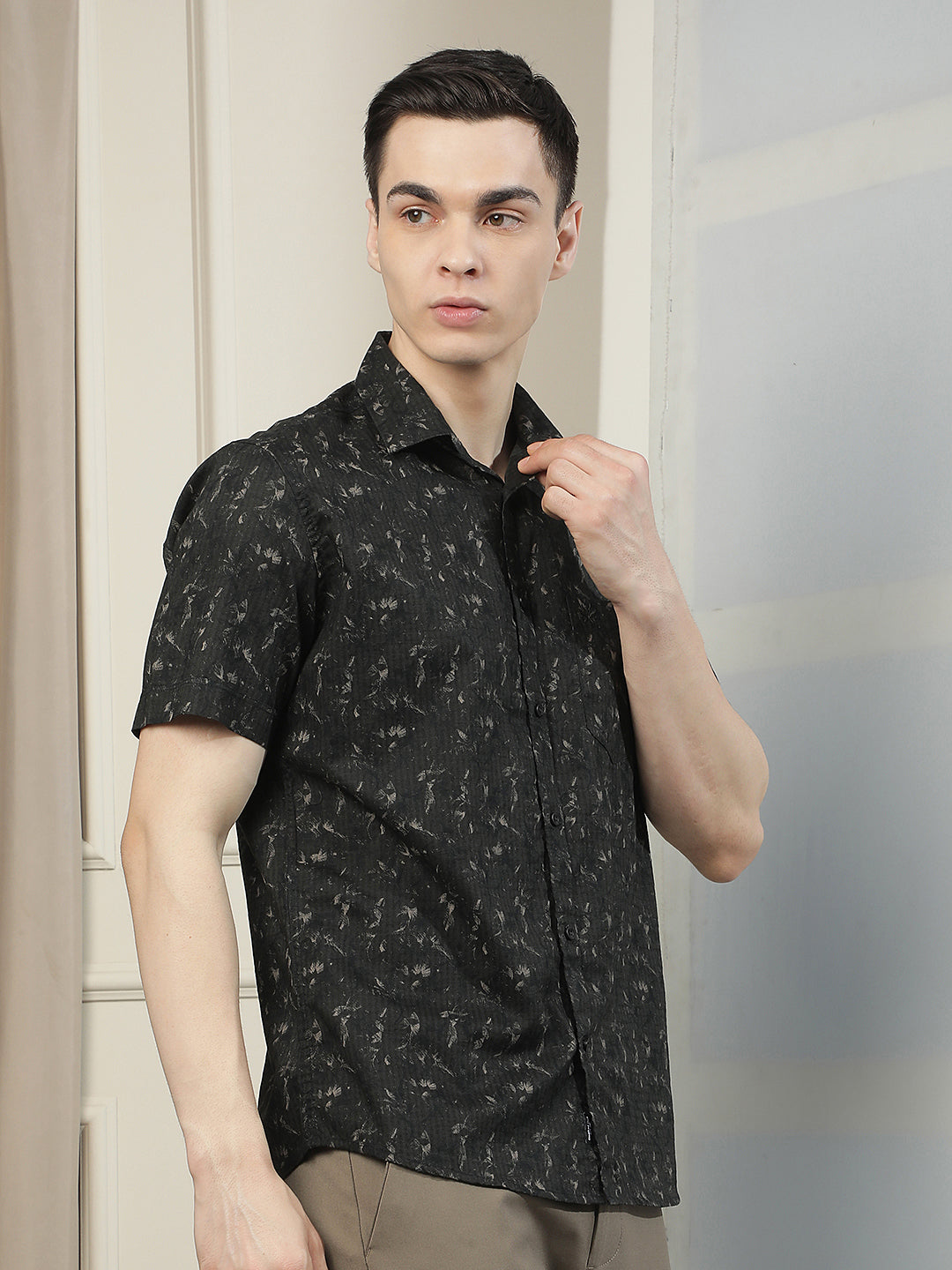 Green Printed Casual Shirt