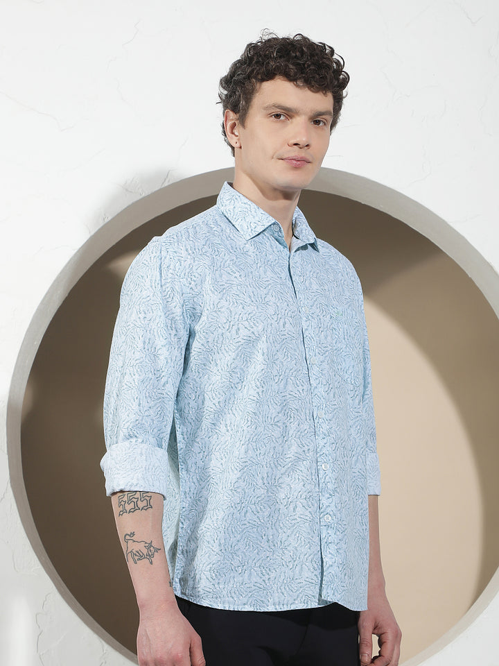 Glacier Blue Printed Shirt