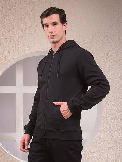 Black Hooded Neck Sweatshirt