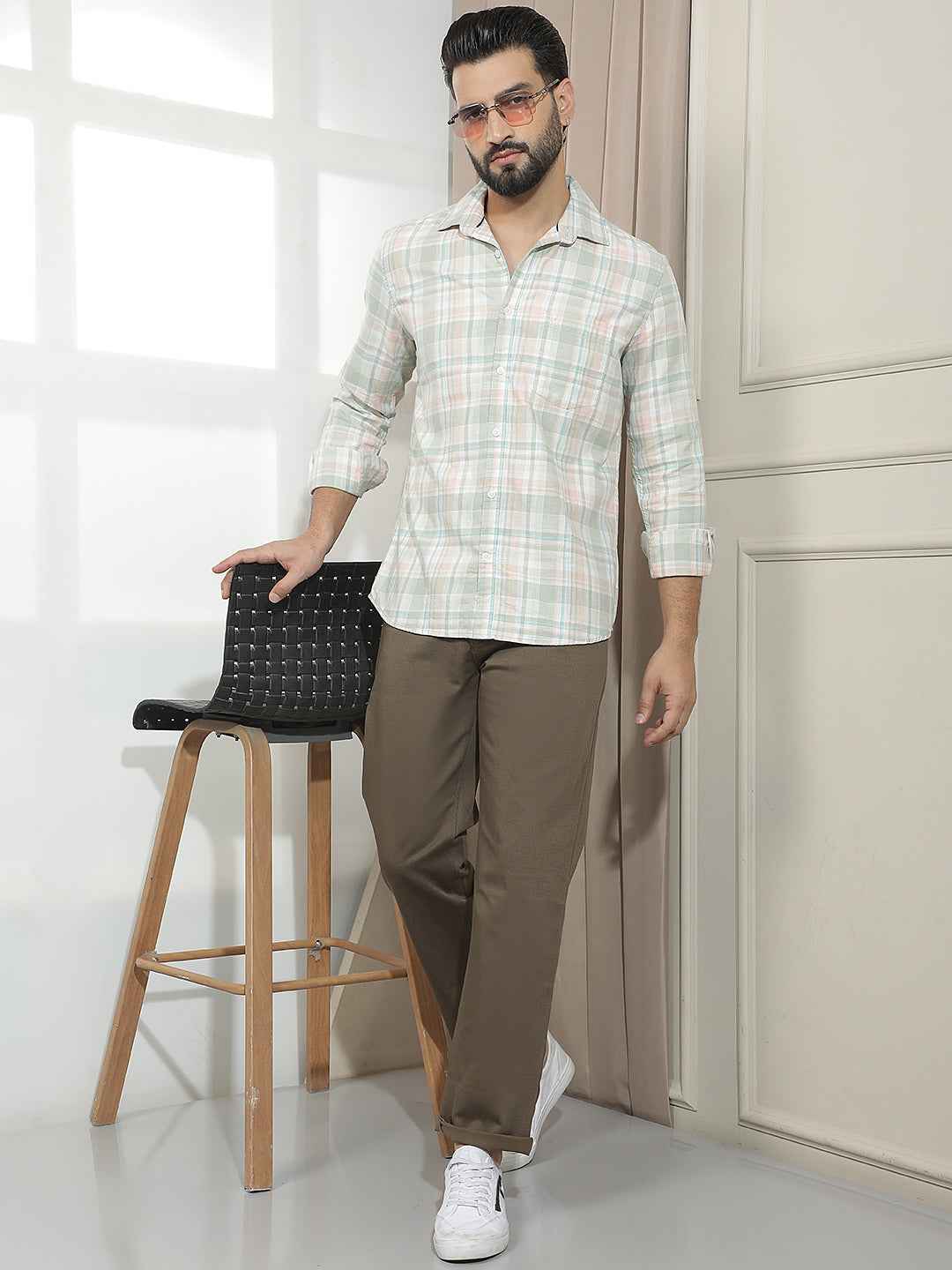 Brown Straight Trousers
