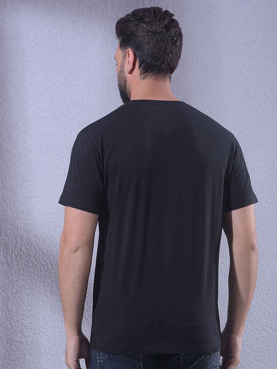 Black Typographic Print T-Shirt