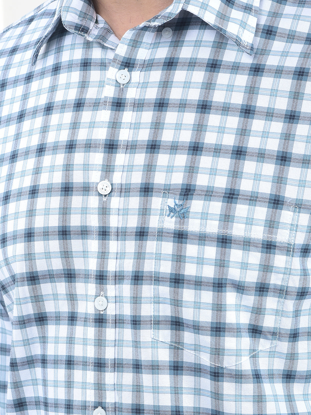 Talon Blue Checked 100% Cotton Shirt
