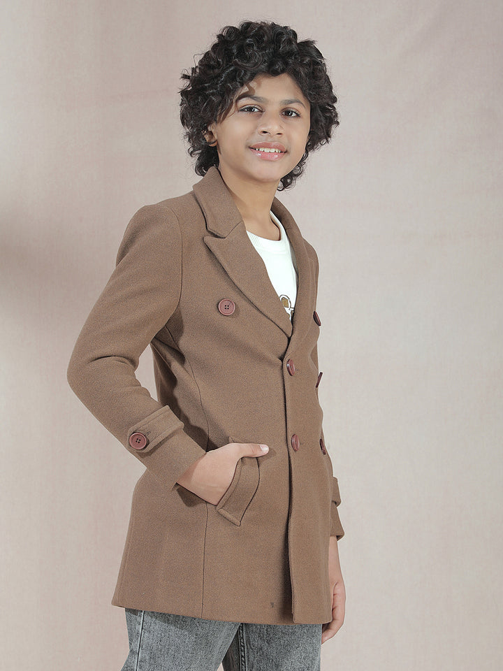 Cozy Camel Double-Breasted Coat