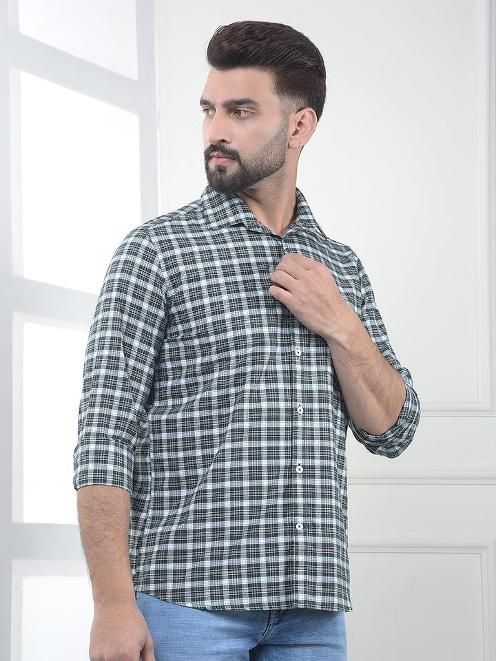 Ignite Forest Checked 100% Cotton Shirt