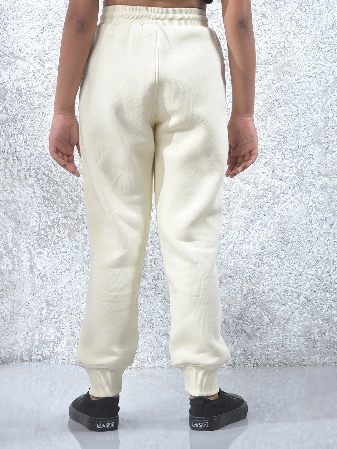Slim Fit Cream Joggers